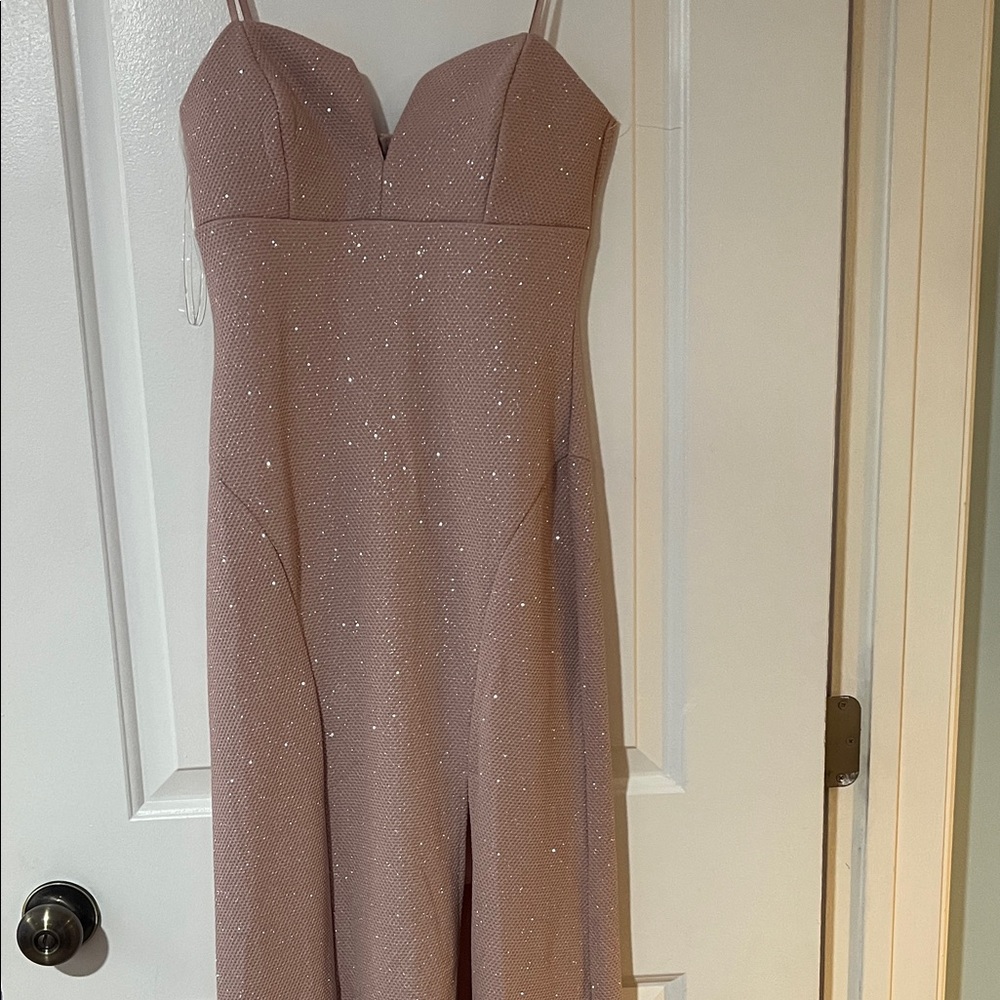 Emerald Sundae Strapless Pink Dress with Sparkle